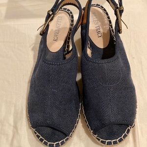 Ellen Tracy navy canvas espadrilles sz 7 1/2